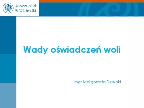 Wady owiadcze woli