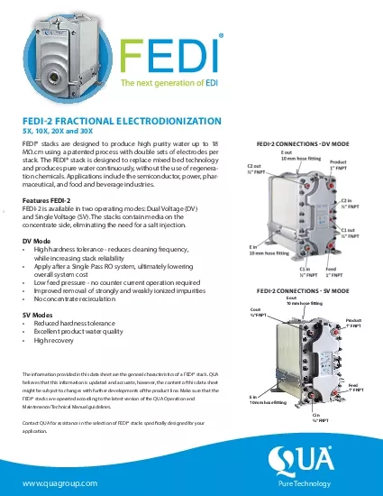 FEDI312 SPECIFICATIONS 31 STACK FLOWS