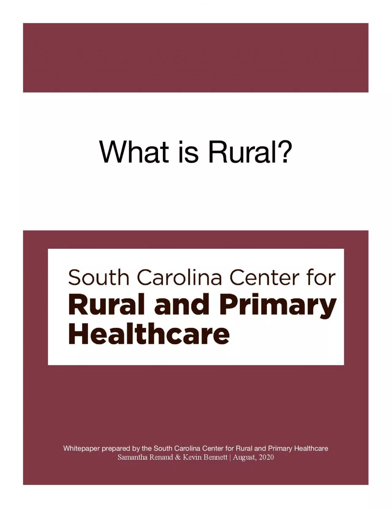 PDF-Whitepaper prepared by the South Carolina Center for Rural and Primary