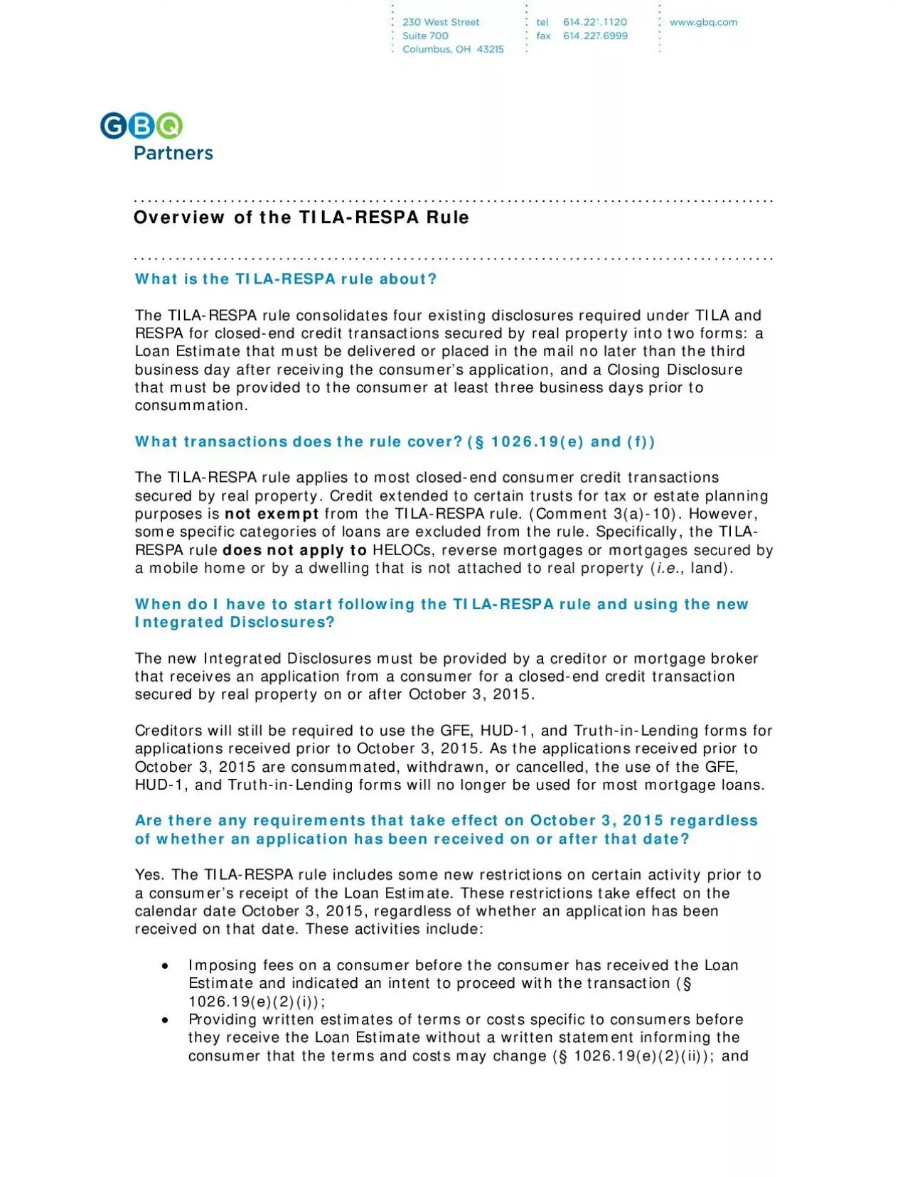 PDF-What is the TILARESPA rule about The TILARESPA rule consolidates fo