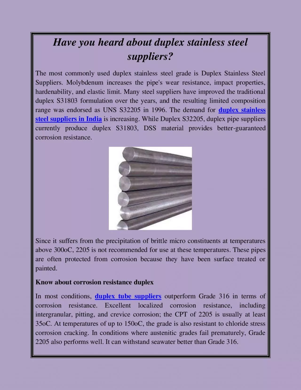 PDF-Have you heard about duplex stainless steel suppliers?