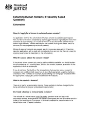 Exhuming Human Remains Frequently Asked Questions Exhu
