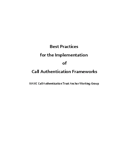 BestPracticesfortheImplementationCallAuthenticationFrameworksNANCCallA