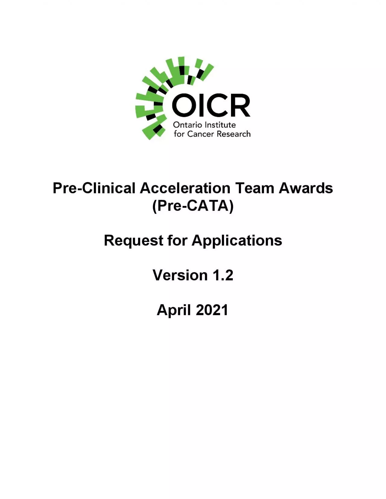 PDF-PreClinical Acceleration Team Awards PreCATARequest for ApplicationsVe