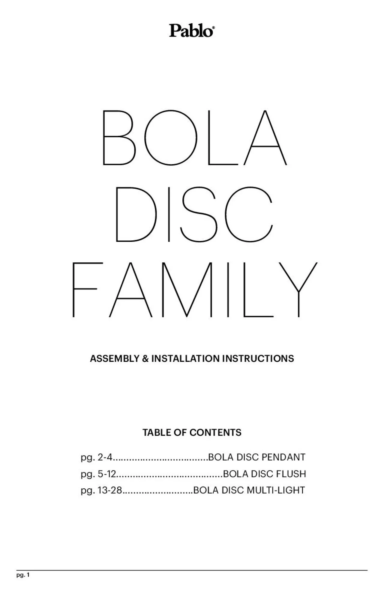 PDF-ASSEMBLY INSTALLATION INSTRUCTIONSTABLE OF CONTENTS