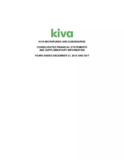 KIVA MICROFUNDS AND SUBSIDIARIESCONSOLIDATED FINANCIAL STATEMENTSAND S
