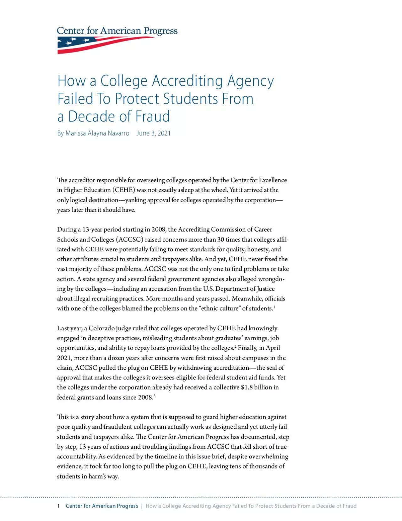 PDF-Center for American ProgressHow a College Accrediting Agency Failed To