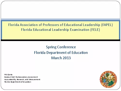 Spring ConferenceFlorida Department of Education March 2013