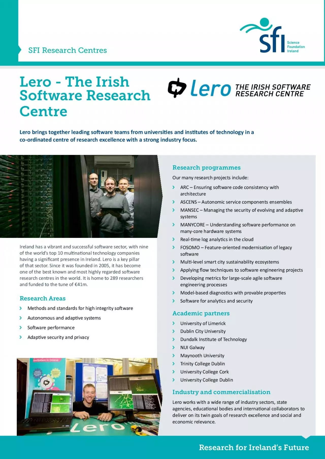 PDF-Lero The Irish Software Research CentreLero brings together leading