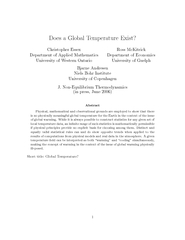Does a Global Temperature Exist Christopher Essex Depa