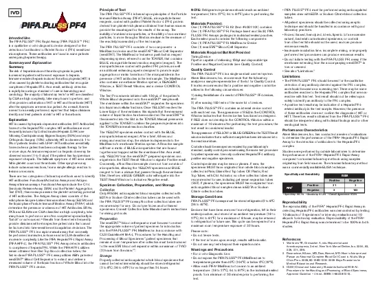 PDF-The PIFA PLUSS153 PF4 Rapid Assay PIFA PLUSS 153 PF4 is a qualitative