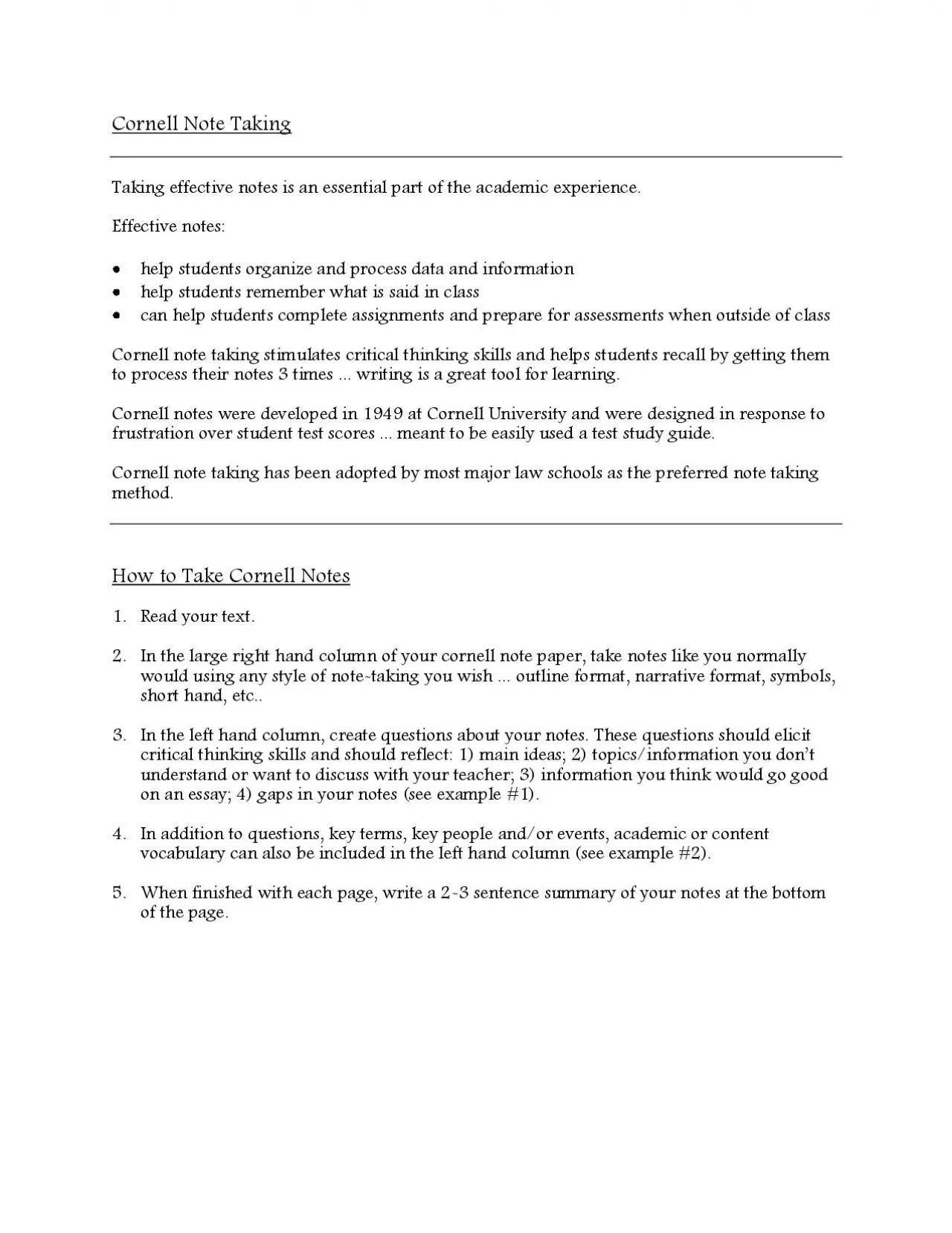 PDF-Cornell Note Taking