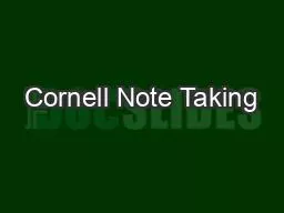 Cornell Note Taking