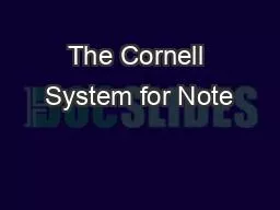 The Cornell System for Note