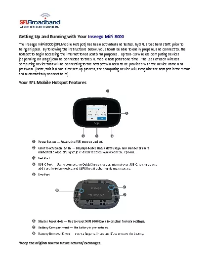 Getting Up and Running with YourInseego MiFi 8000The Inseego MiFi 8000