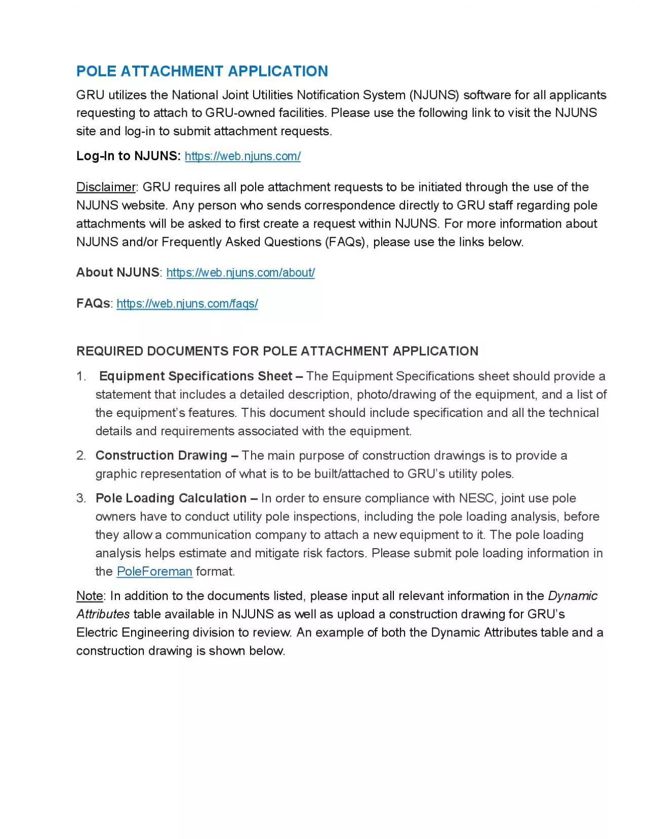 PDF-POLE ATTACHMENT APPLICATIONGRU utilizes the National Joint Utilities N