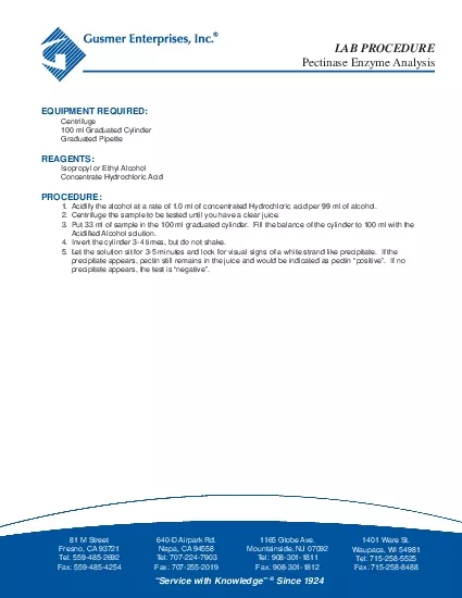 Pectinase Enzyme Analysis