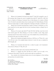 GRAM ELECCOM NEW DELHI SECRETARIAT OF THE ELECTION COM