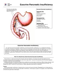 Client Information Series Exocrine Pancreatic Insuffic