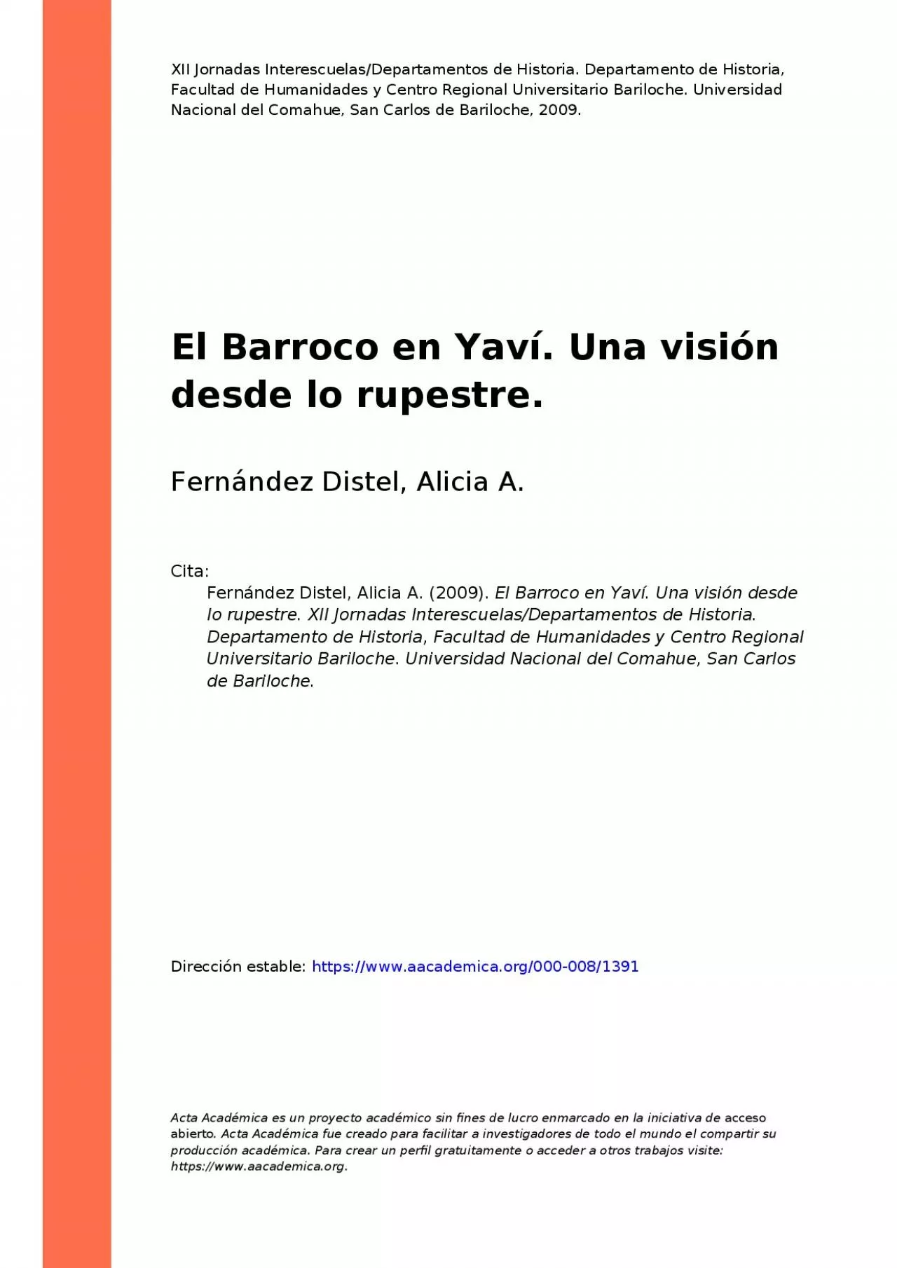 PDF-Cita Fernndez Distel Alicia A 2009 El Barroco en Yav Una visindesde lo