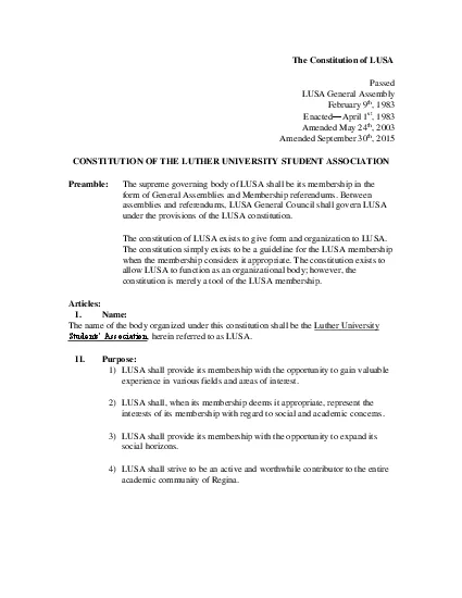 The Constitution of LUSA