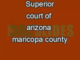  Superior court of arizona maricopa county
