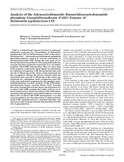 AnalysisoftheAdenosylcobinamideKinaseAdenosylcobinamidephosphateGuan