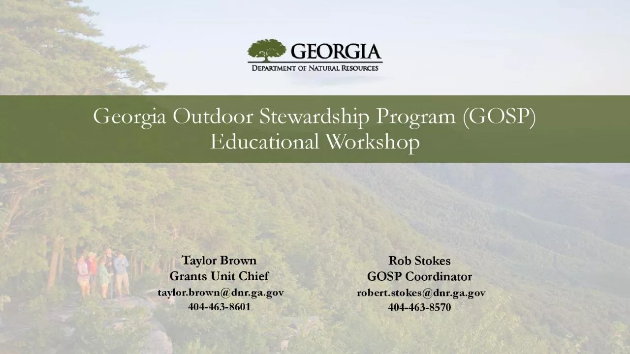 PDF-Georgia Outdoor Stewardship Program GOSP