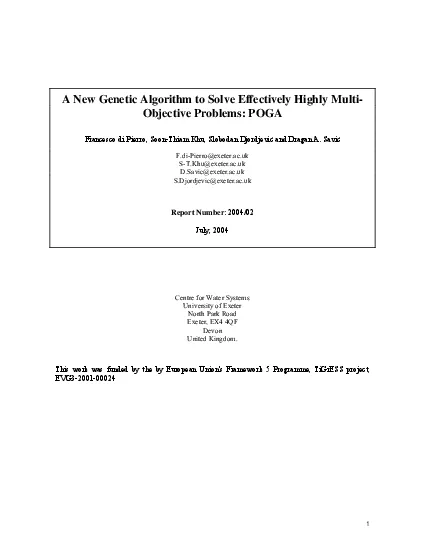 PDF-INTRODUCTION Since the pioneering work of Holland 14 Genetic Algorithm