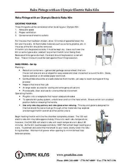 PDF-Raku Firings with an Olympic Electric Raku Kiln