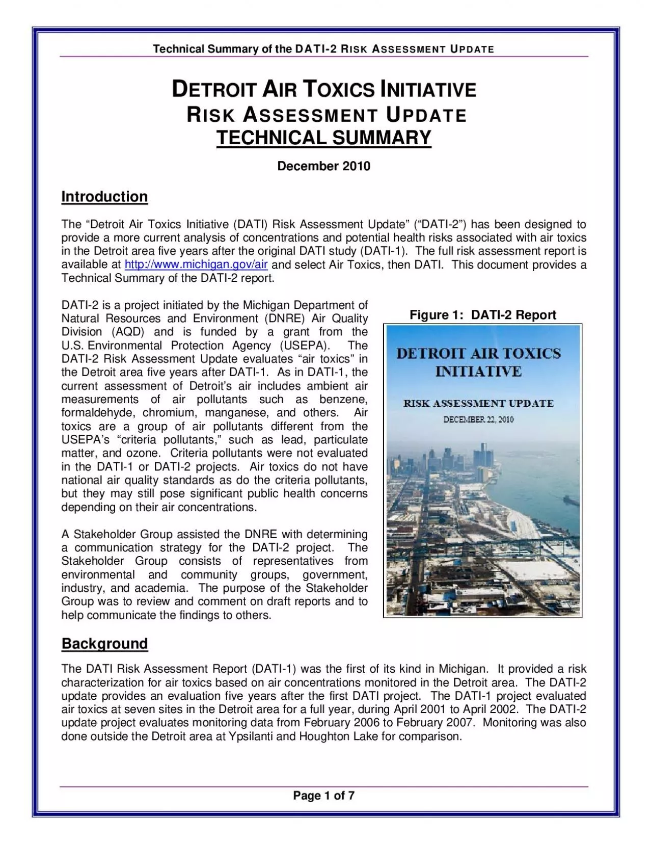 PDF-Technical Summary of the DATI2 RISK SSESSMENT PDATE