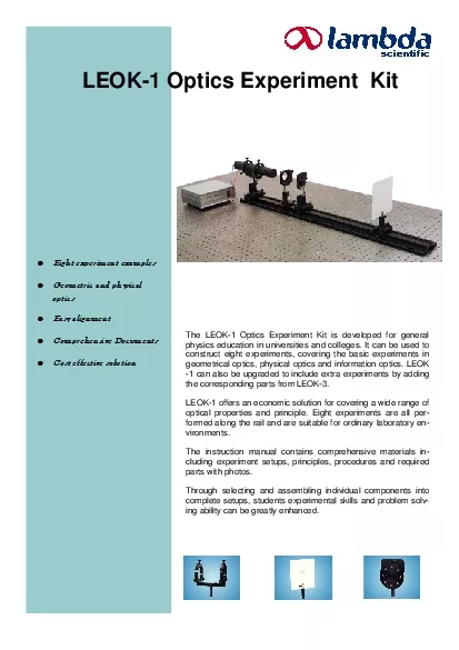 PDF-LEOK1 Optics Experiment Kit