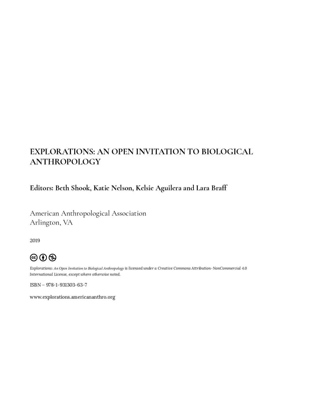 PDF-EXPLORATIONS AN OPEN INVITTION TO BIOLOGICALANTHROPOLOGYBeth Shook Kat