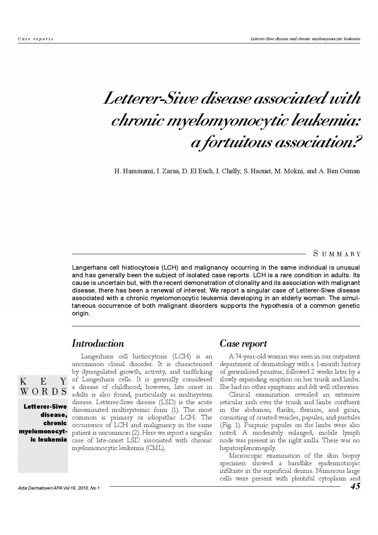 PDF-Case reportsLettererSiwe disease and chronic myelomyonocytic leukemia