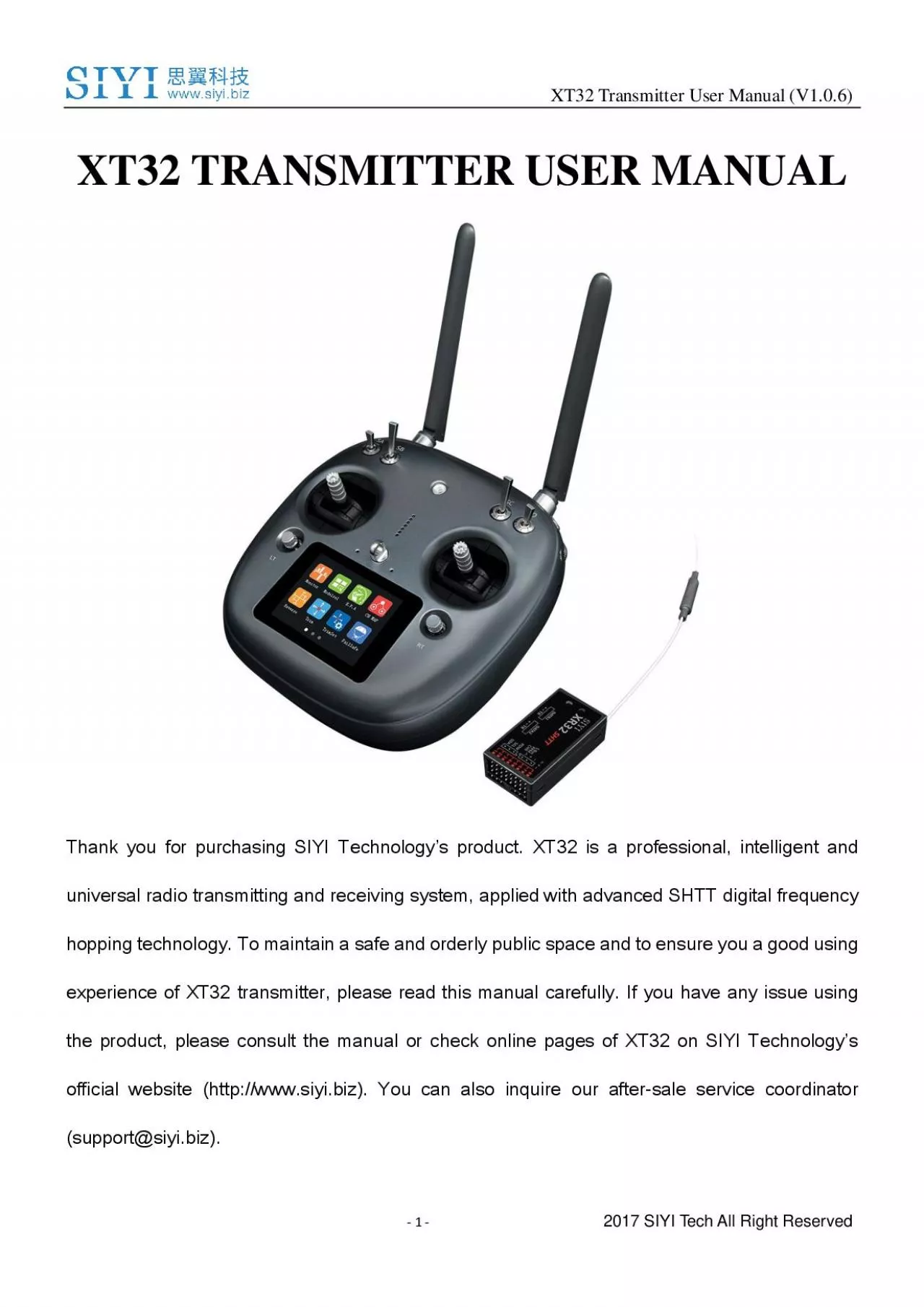 PDF-XT32 Transmitter User Manual V106