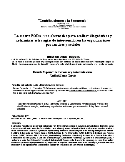 septiembre 2006 una revista acadmica con el  Nmero Internacional Norma