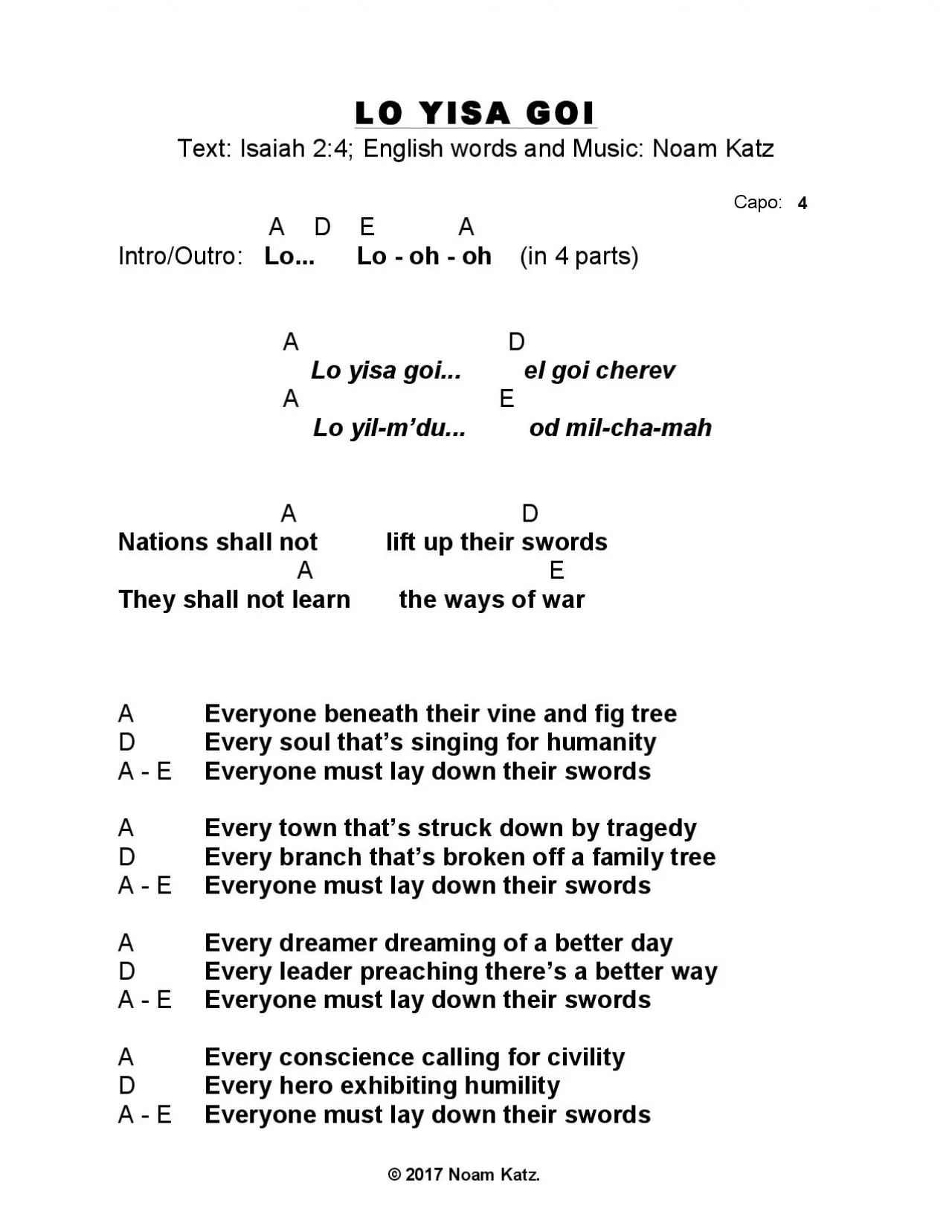 PDF-Text Isaiah 24 English words and Music Noam Katz