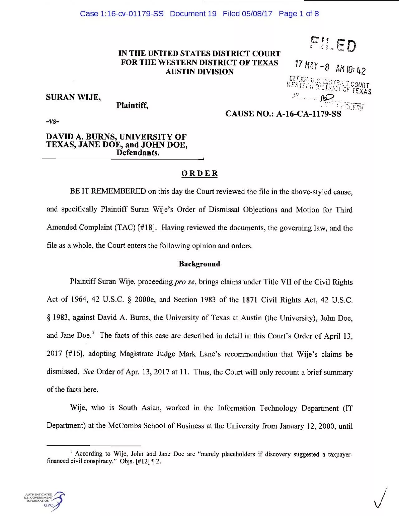 PDF-Case 116cv01179SS Document 19 Filed 050817 Page 1 of 8