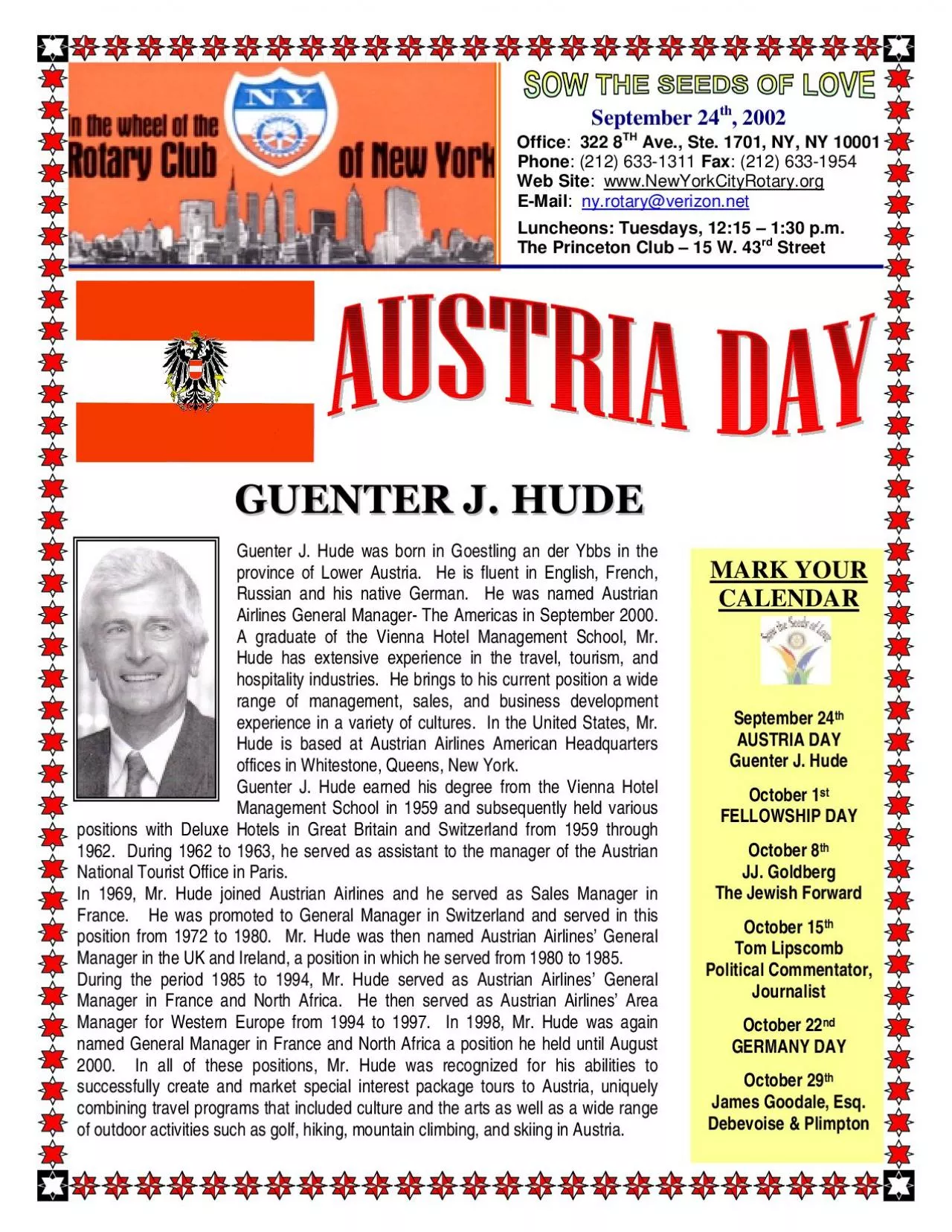 PDF-Guenter J Hude was born in Goestling an der Ybbs in the province of