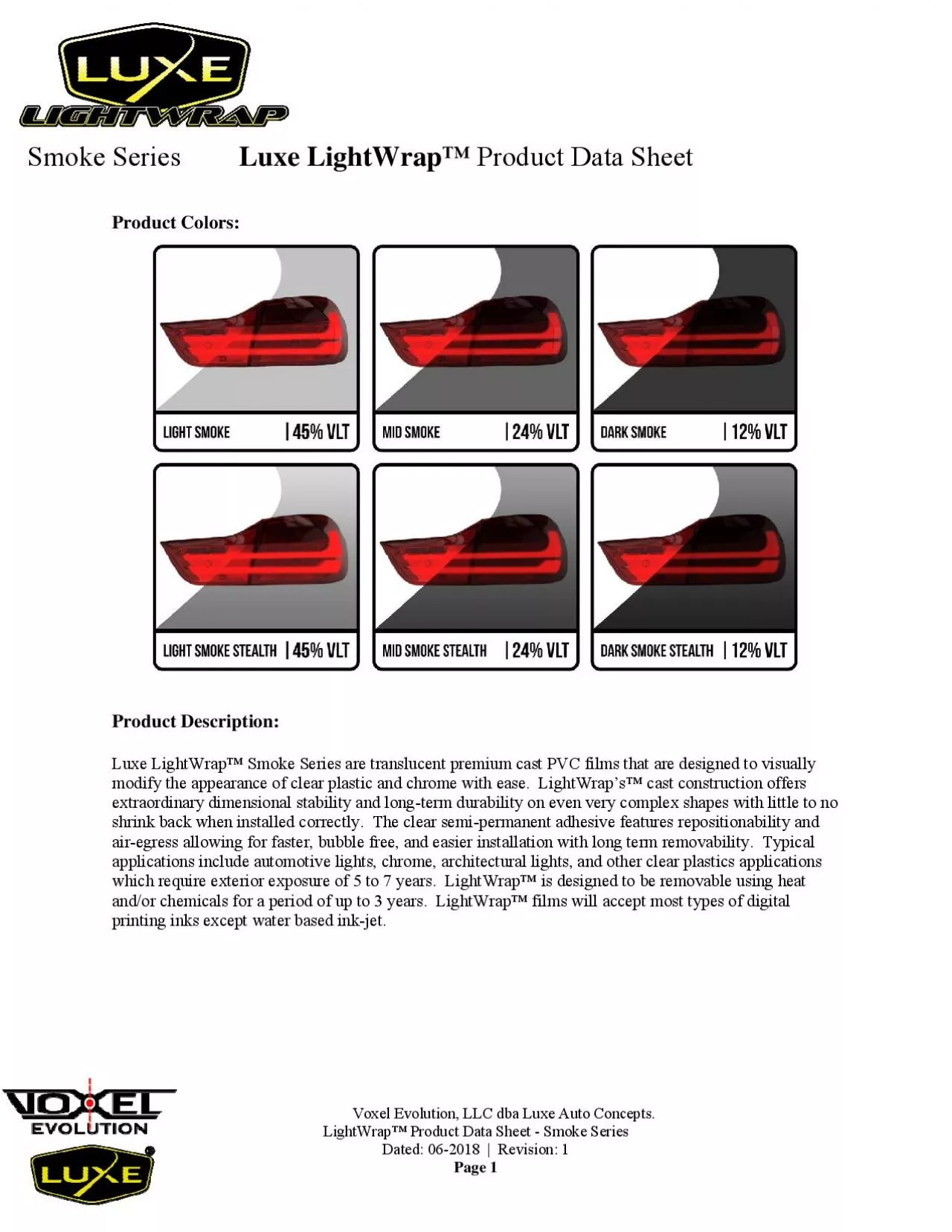 PDF-xel Evolution LLC dba Luxe Auto Concepts LightWrap153 Product Data She