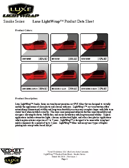 xel Evolution LLC dba Luxe Auto Concepts LightWrap153 Product Data She