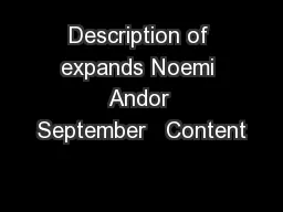 Description of expands Noemi Andor September   Content