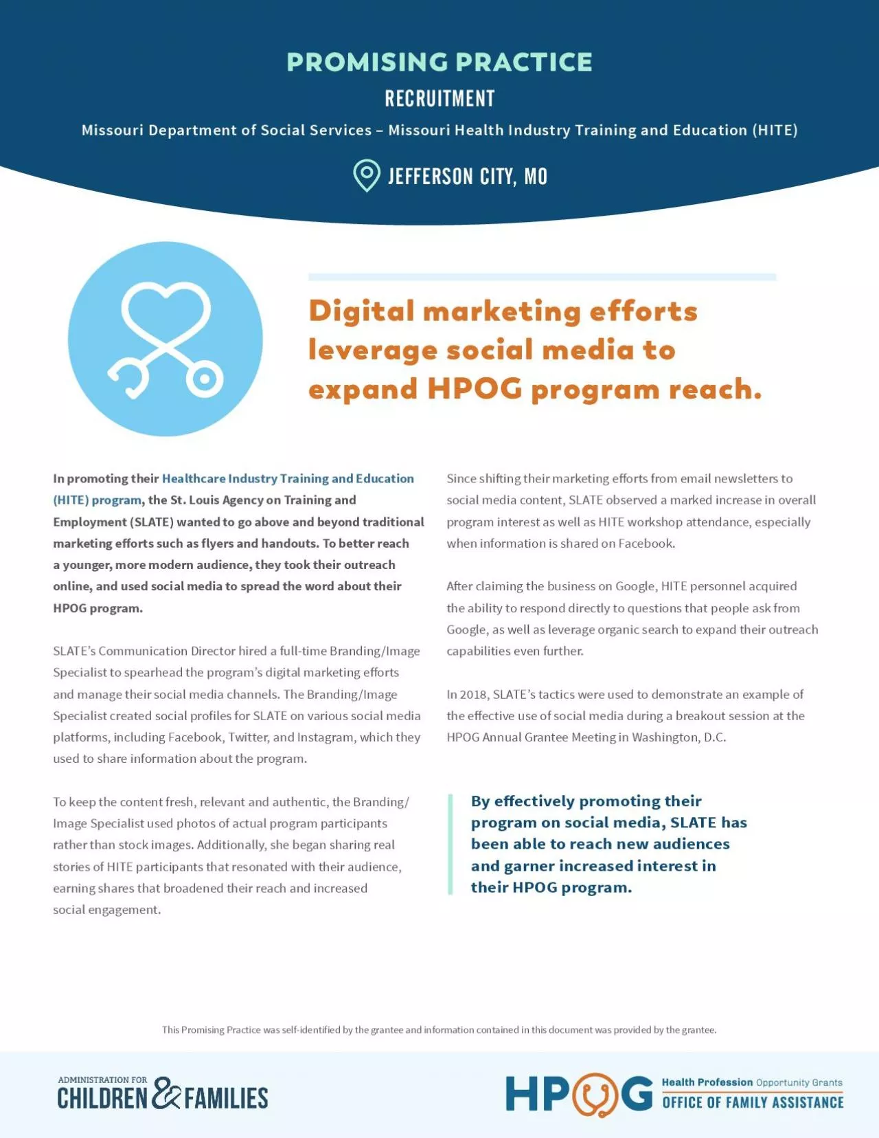 PDF-Digital marketing efforts leverage social media to expand HPOG program