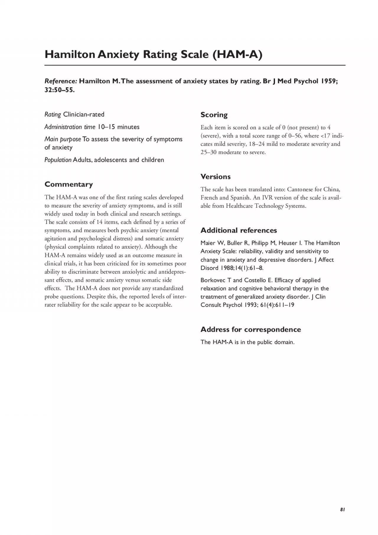 PDF-Administration time1015 minutesTo assess the severity of symptomsPopul