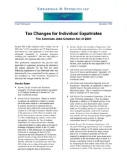 Tax Changes for Individual Expatriates The American Jo