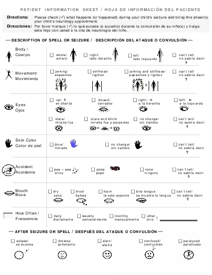 PATIENT  INFORMATION  SHEET  HOJA DE INFORMACIN DEL PACIENTE