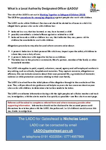 What is a Local Authority Designated Officer LADOThe role of the LADO