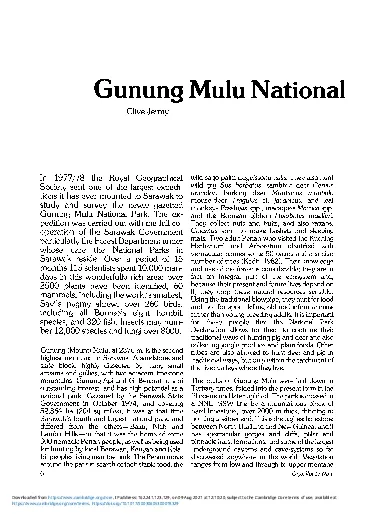 Gunun Mul NationaCliv JermI 19777 th Roya GeographicaSociet sen on o