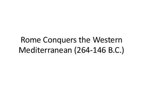 Rome Conquers the Western