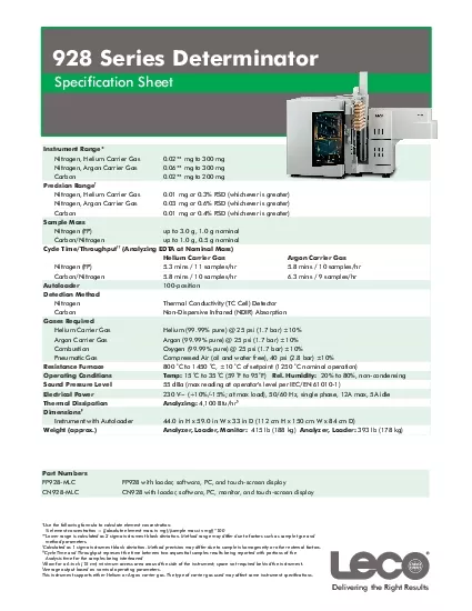 Specification Sheet